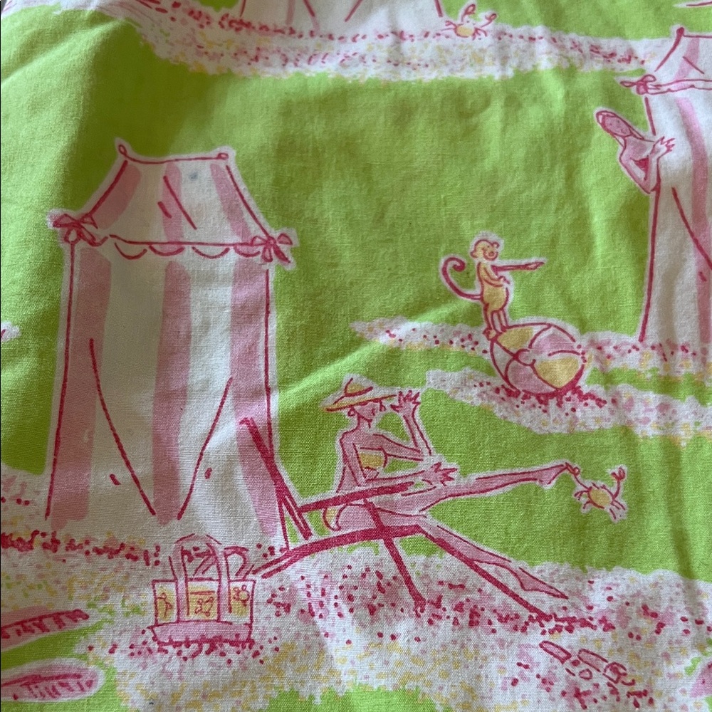 Lilly Pulitzer Green and Pink Mini Skirt with Floral Accents - Picture 4 of 7